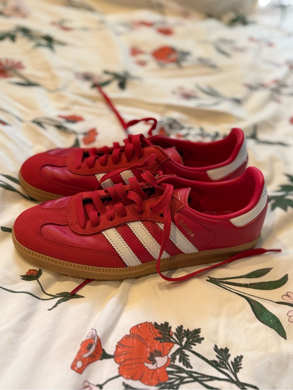 adidas Red Sneakers with White Stripes